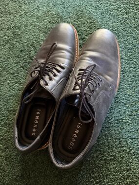Men's Black Leather Lace-Up Dress Shoes